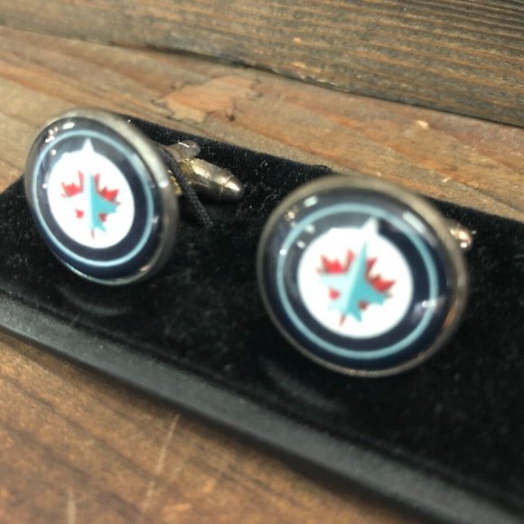 CUFFLINKS for formal shirt WINIPEG JETS  NHL HOCKEY Cuff Links Prom Groom Gift - Picture 2 of 8